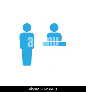 Customer service desk design simple icône. Vector Illustration de Vecteur
