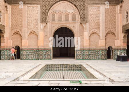 L'école islamique Ben youssef madrasa à Medina, Marrakech Banque D'Images