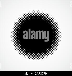 Cercle noir dans la conception de demi-teintes. Vector illustration. Résumé cercle Illustration de Vecteur
