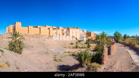 Taourirt Kasbah - forteresse d'argile traditionnelle marocaine dans la ville d'Ouarzazate, au Maroc. Banque D'Images