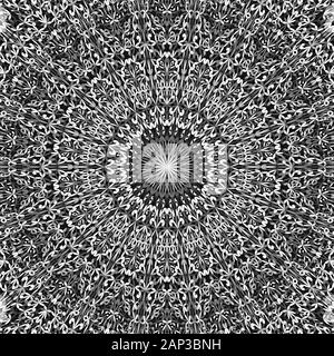 Pétale gris jardin mandala d'écran conception géométrique - abstract vector graphique d'arrière-plan de yoga Illustration de Vecteur