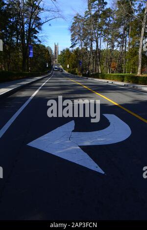 Chapel Drive, Duke University Chapel, Durham, Caroline du Nord Banque D'Images