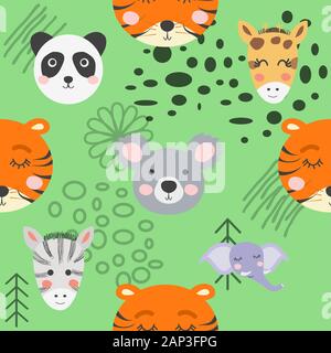 Motif sans couture avec feuilles tropicales et fleurs de nénuphars. Illustration tropicale. Feuillage de jungle. Illustration de Vecteur