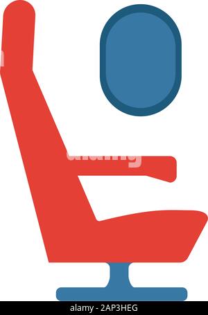 Icône siège avion. Élément créatif plat de la collection d'icônes d'aéroport. Icône de siège d'avion colorée pour les modèles, la conception Web et le logiciel Illustration de Vecteur