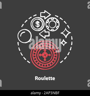 Chalk Roulette icône concept. Idée de jeu en ligne. Casino, jeu de hasard. Paris, la roue de fortune. Vegas. Mauvais tableau isolé du vecteur Illustration de Vecteur