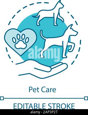 Centre de soins pour animaux de l'icône de concept. Clinique vétérinaire des animaux domestiques idée fine ligne illustration. Aider les chats, les blessés. Traitement vétérinaire. Vector isolat Illustration de Vecteur