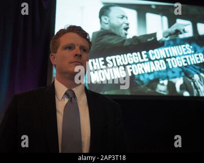 Boston, MA, USA. 20 Jan, 2020. Rép. du Massachusetts Joe Kennedy assiste à BostonÃs 50e Martin Luther King Memorial le petit-déjeuner. Credit : Sue Dorfman/ZUMA/Alamy Fil Live News Banque D'Images