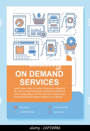 Le marché des services généraux Mise en page Modèle de brochure. L'économie circulaire, à la demande d'impression de livret avec des illustrations de conception linéaire. Pour la mise en page de scénario Illustration de Vecteur