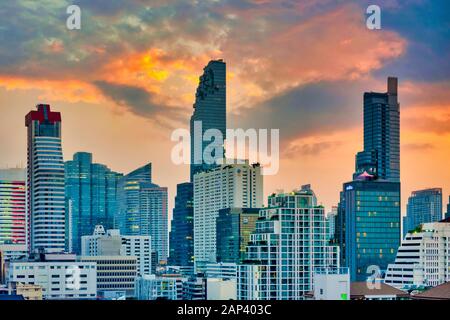 Silom/Sathon quartier central des affaires de Bangkok, Thaïlande Banque D'Images