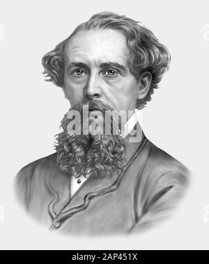 Le romancier anglais Charles Dickens 1812-1870 Banque D'Images