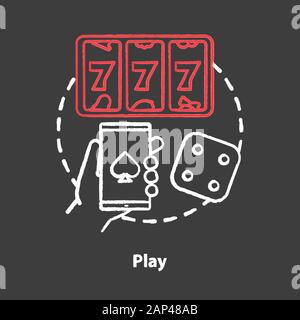 Jouer l'icône Chalk concept. Paris, l'un bandit armé idée jeux. La dépendance au jeu. Des jeux de hasard. Mobile casino et paris. Vector isolated c Illustration de Vecteur