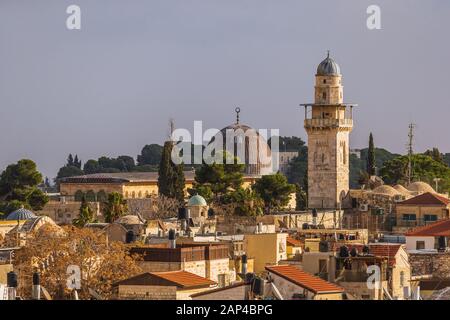 Vue sur l'Al-Aqsa à Jérusalem Banque D'Images