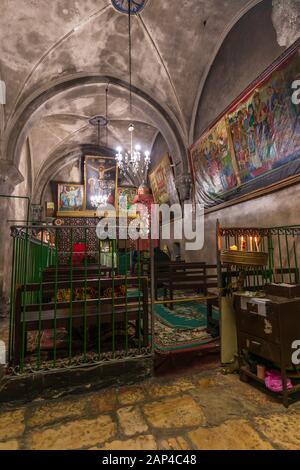 Chapelle éthiopienne sous l'Église du Saint-Sépulcre à Jérusalem Banque D'Images