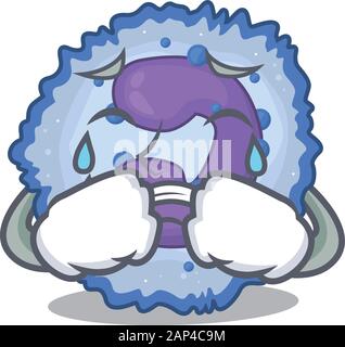 Triste de style mascotte de mascotte de cellule de basophil Illustration de Vecteur