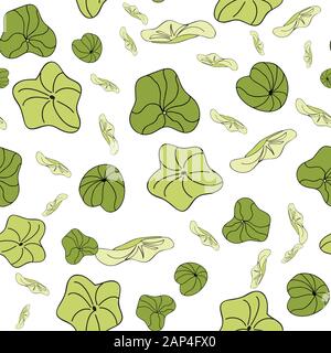 Les feuilles de nénuphar modèle de dispersion homogène du vecteur surface répéter pattern design Illustration de Vecteur