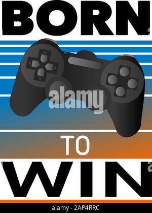 Né à gagner gamepad manette sans fil ou ligne icône vector isolated on white Illustration de Vecteur