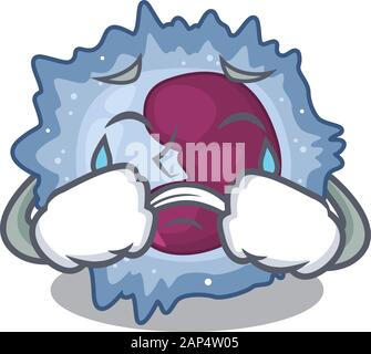 Triste de cellules monocytes style cartoon mascot Illustration de Vecteur