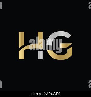 Modèle vectoriel de conception de logo lettre HG. Illustration Vectorielle Hg Lettre Liée Initiale Illustration de Vecteur