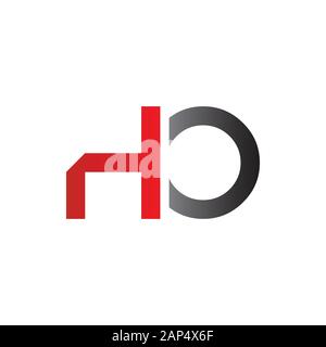 Modèle vectoriel de conception de logo lettre HO. Illustration Vectorielle Ho Lettre Liée Initiale Illustration de Vecteur