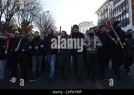 Thessalonique, Grèce. 21 Jan, 2020. En mars les élèves qu'ils prennent part à une protestation des enseignants contre la réforme de l'éducation. Les enseignants en Grèce protester contre les réformes de l'éducation prévu par le gouvernement grec. Credit : Giannis Papanikos/ZUMA/Alamy Fil Live News Banque D'Images