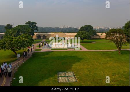 Quartier commémoratif de Raj Ghat, Delhi, Inde Banque D'Images