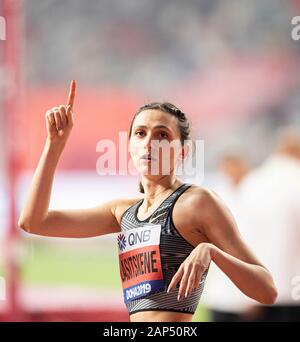 Lasitskene Mariya gagnant (RUS/Ana/1e place) geste, geste, saut en hauteur finale de la femme, le 30.09.2019 Championnats du monde d'athlétisme 2019 à Doha/Qatar, à partir de la 27.09. - 10.10.2019. Â | conditions dans le monde entier Banque D'Images