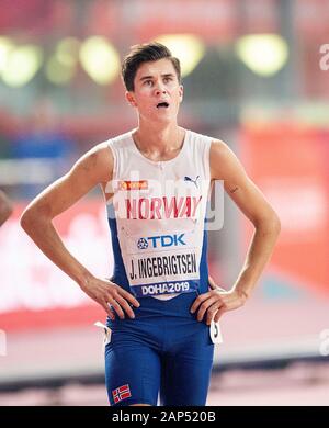 Doha, Katar. Sep 30, 2019. Jakob INGEBRIGTSEN (NI/5e place). Finale Hommes 5000m, sur 30.09.2019 Championnats du monde d'athlétisme 2019 à Doha/Qatar, à partir de la 27.09. - 10.10.2019. Â | Conditions de crédit dans le monde entier : dpa/Alamy Live News Banque D'Images