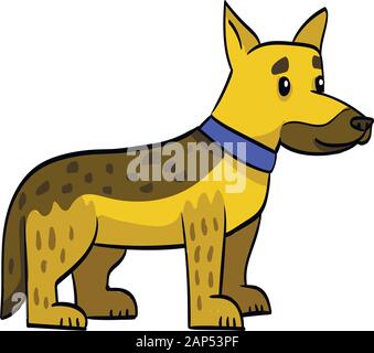 Berger allemand chien dessin animé dessin drôle Illustration de Vecteur