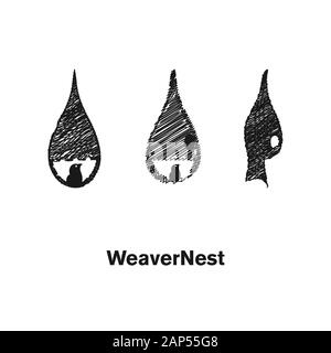 Weave nest logo design template vector illustration. Illustration de Vecteur