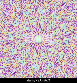 Sol carrelé radial - motif de fond psychédélique coloré résumé graphique de vecteur hypnotique avec différentes formes géométriques Illustration de Vecteur