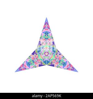 Géométriques colorés en mosaïque isolé ornement star - résumé vecteur conception polygonale géométrique de l'élément minéral triangle Illustration de Vecteur