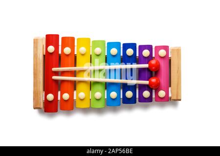 Xylophone couleur isolé sur fond blanc Banque D'Images