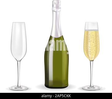 Avec deux verres de champagne Illustration de Vecteur