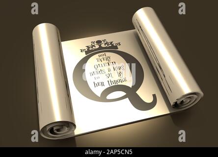 Silhouette De Couronne Queen Size Vintage Embleme Royal Avec Lettre Q Citation Chaque Reine N A Pas Besoin D Un Roi Pour S Asseoir Par Son Texte Du Trone Phrase De Motivation Metal M Photo Stock Alamy