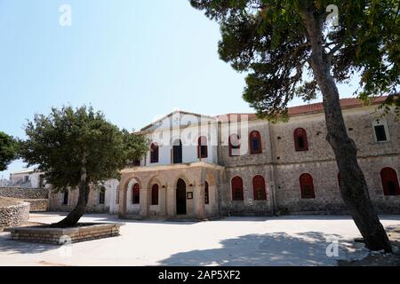 Monastère Kathara, Ithaca ou île Ithaka, Mer Ionienne, Grèce, Europe Banque D'Images