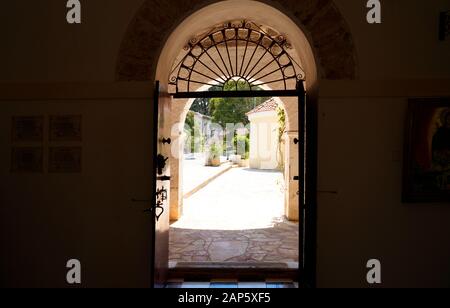 Monastère Kathara, Ithaca ou île Ithaka, Mer Ionienne, Grèce, Europe Banque D'Images