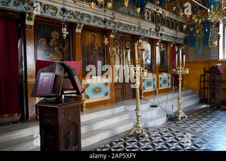 Monastère Kathara, Ithaca ou île Ithaka, Mer Ionienne, Grèce, Europe Banque D'Images