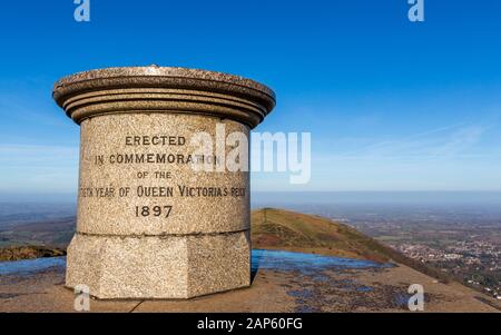 Le Toposcope sur Worcestershire Beacon dans les collines de Malvern, en Angleterre Banque D'Images