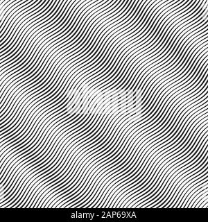 Les courbes ondulées noires avec différentes largeurs. Arrière-plan de demi-teintes. Vecteur monochrome en toile de fond. Illustration de Vecteur