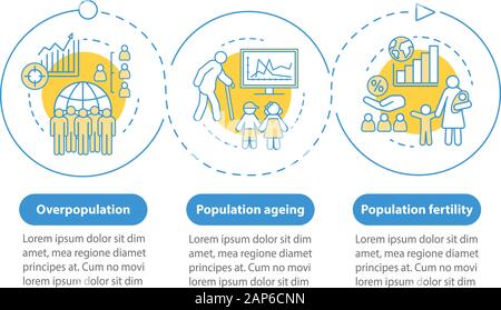 Vecteur de population infographic template. La surpopulation. Présentation d'éléments de conception. La visualisation de données avec 3 étapes et options. Ti Processus Illustration de Vecteur