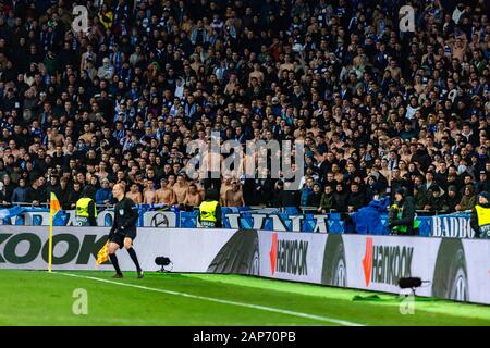 Kiev - Mars 29, 2019 : Ultras. Dynamo Kiev - Londres Chelsea. L'UEFA Europe League. Stade Olympiyskiy NSC Banque D'Images