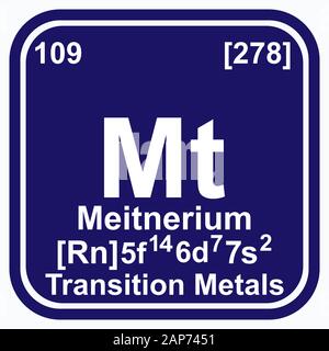Meitnerium Tableau périodique des éléments Illustration du vecteur eps 10 Illustration de Vecteur