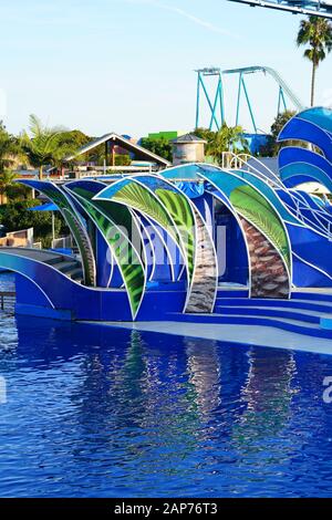 San DIEGO, CA -5 JAN 2020 - vue sur SeaWorld, un parc d'attractions pour animaux marins à San Diego, Californie, États-Unis. Banque D'Images