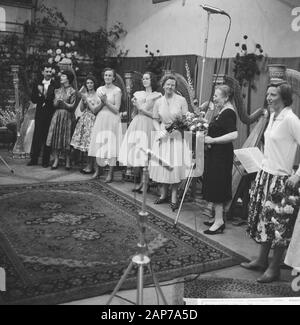 Les concerts de 12 harpes à château Nijenrode à Breukelen Date : 29 juillet 1960 Endroit : Breukelen Mots-clés : HARPEN, concerts nom de l'établissement : Nijenrode Banque D'Images