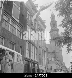 La maison d'Anne Frank a ouvert. La chambre Date : Mai 1, 1961 Mots-clés : Nom : personnel de la maison d'Anne Frank Banque D'Images