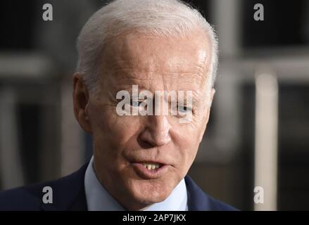 Fort Dodge, United States. 21 Jan, 2020. Le candidat démocrate pour 2020 l'ancien Vice-président américain Joe Biden fait remarques pendant un événement communautaire à Iowa Central Community College, à Fort Dodge, Iowa, le mardi, Janvier 21, 2020. Les candidats continuent d'avant la campagne de l'Iowa's premier-dans-le-caucus de la nation le 3 février. Photo de Mike Theiler/UPI. Credit : UPI/Alamy Live News Banque D'Images