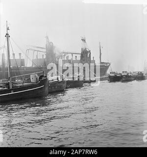 Le Port De Rotterdam Date : 22 Avril 1964 Lieu : Rotterdam, Zuid-Holland Mots Clés : Ports Banque D'Images