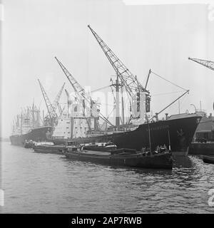 Le Port De Rotterdam Date : 22 Avril 1964 Lieu : Rotterdam, Zuid-Holland Mots Clés : Ports Banque D'Images