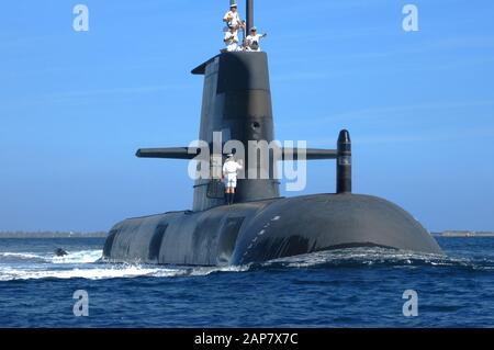 Sous-marin électrique diesel Collins Class de la marine australienne. Banque D'Images