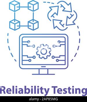 Les tests de fiabilité concept icône. Type de développement logiciel idée fine ligne illustration. La programmation de l'application. Sans échec perfomance. Il projet. Illustration de Vecteur